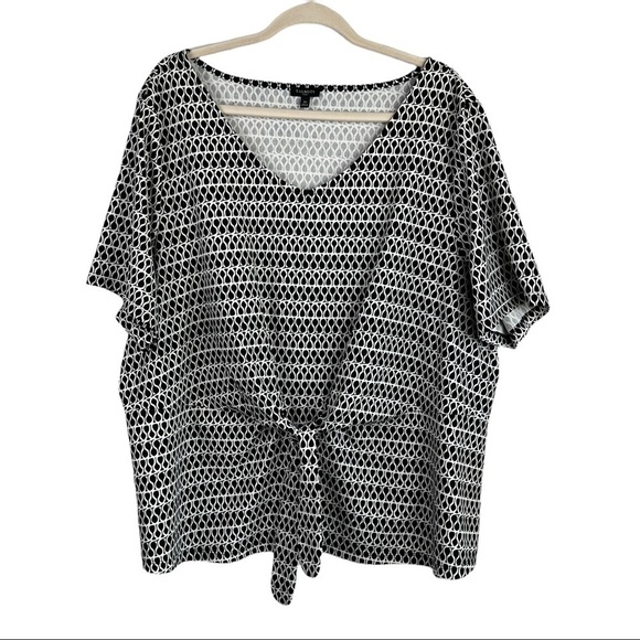Talbots Tie Front V neck short sleeve Blouse Size 3X - Picture 1 of 6